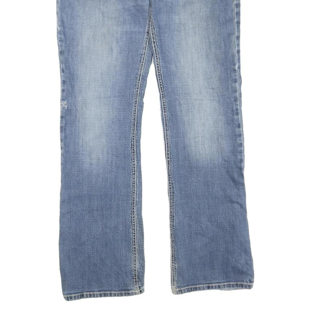 SHILOH Womens Regular Fit Straight Blue Denim Light W34 L33 Zip Jeans