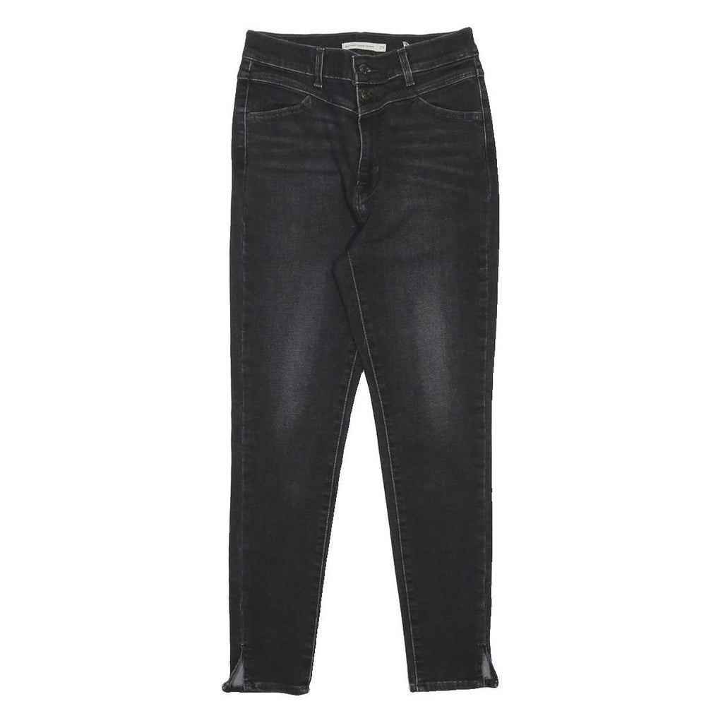 LEVI'S Womens Black Slim Skinny Denim Medium W26 L26 Zip Jeans Stretch