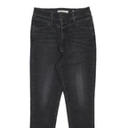 LEVI'S Womens Black Slim Skinny Denim Medium W26 L26 Zip Jeans Stretch