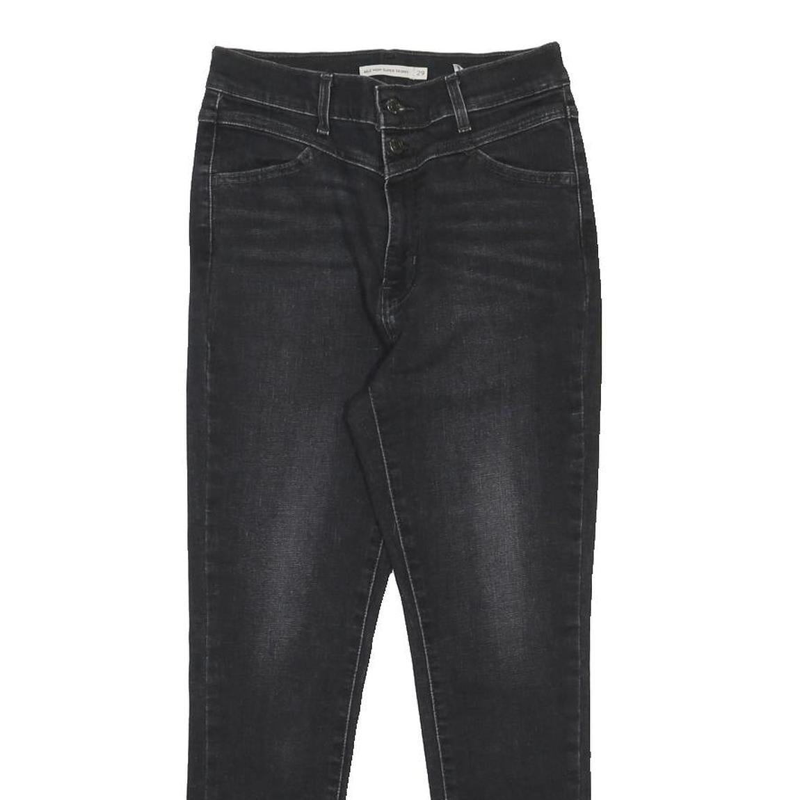 LEVI'S Womens Black Slim Skinny Denim Medium W26 L26 Zip Jeans Stretch