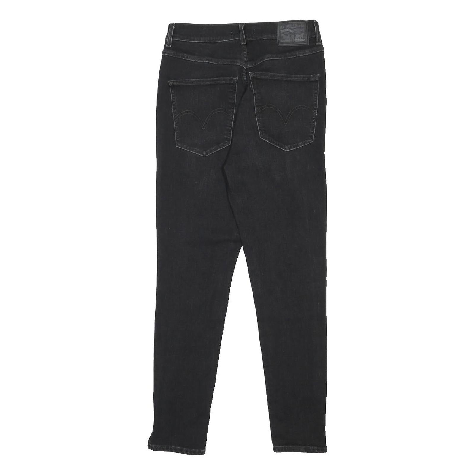 LEVI'S Womens Black Slim Skinny Denim Medium W26 L26 Zip Jeans Stretch