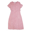 DARIAN Womens Red & White Check Day Cotton Blend Dress M Button Front Retro
