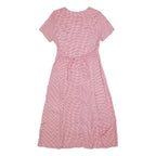 DARIAN Womens Red & White Check Day Cotton Blend Dress M Button Front Retro