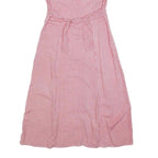 DARIAN Womens Red & White Check Day Cotton Blend Dress M Button Front Retro