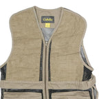CABELA'S Womens Beige Cotton Blend Jacket L Mesh Utility Zip Vest Outdoor