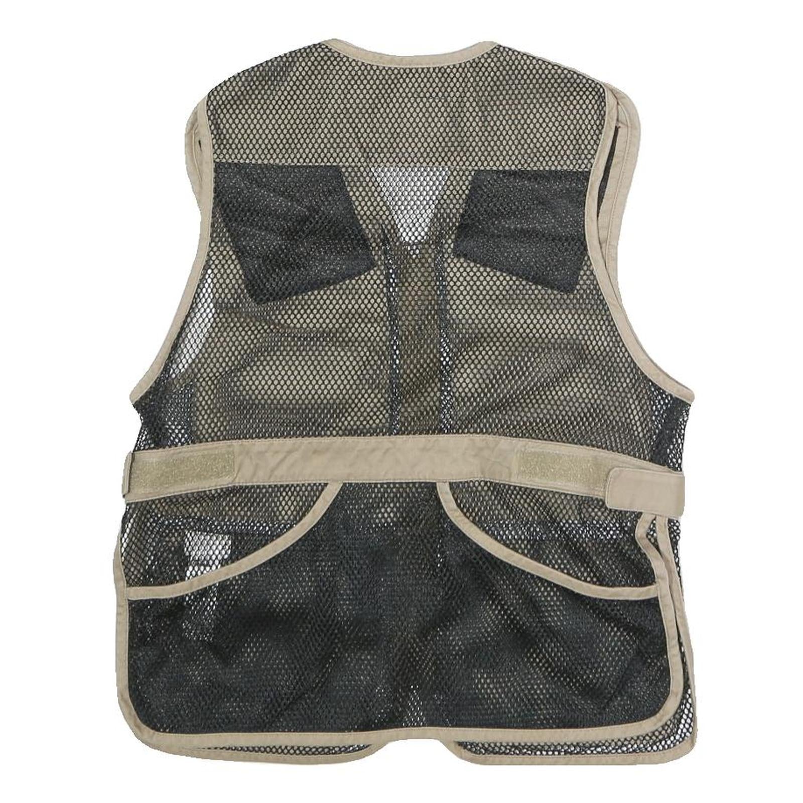 CABELA'S Womens Beige Cotton Blend Jacket L Mesh Utility Zip Vest Outdoor