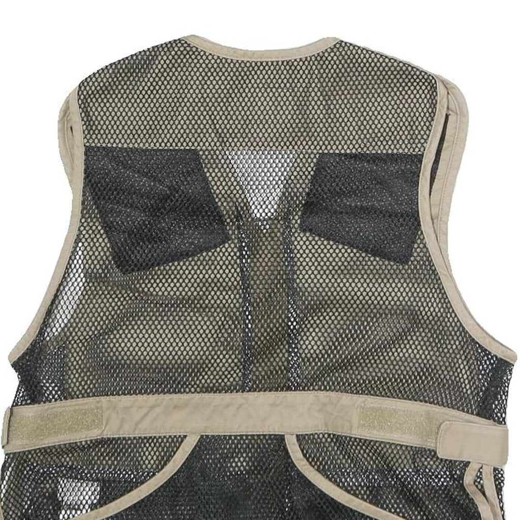 CABELA'S Womens Beige Cotton Blend Jacket L Mesh Utility Zip Vest Outdoor