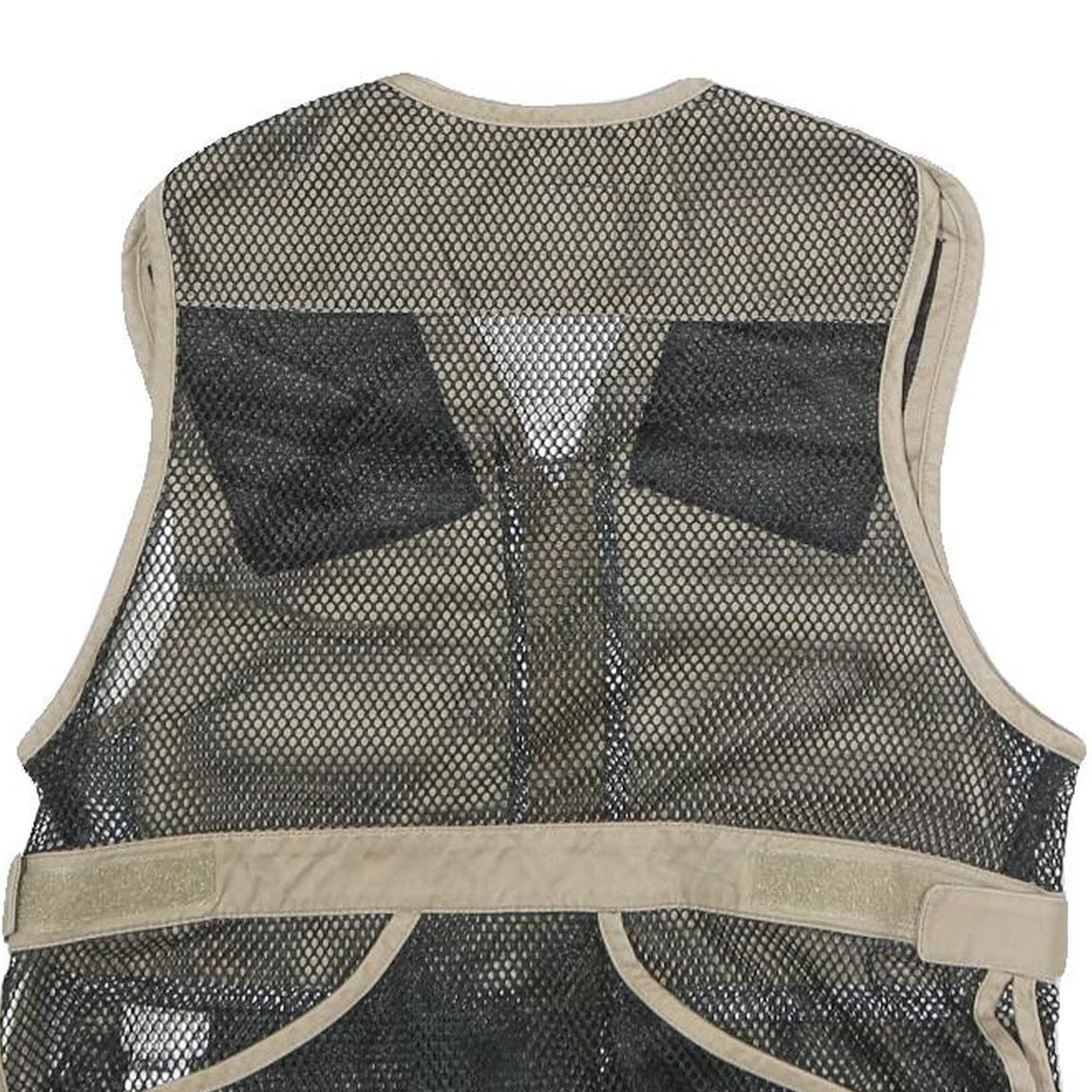 CABELA'S Womens Beige Cotton Blend Jacket L Mesh Utility Zip Vest Outdoor