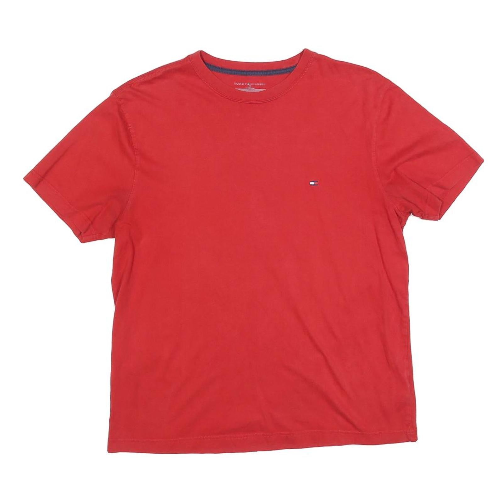 TOMMY HILFIGER Mens Red Classic T-Shirt M Short Sleeve Crew Neck Minimal Logo