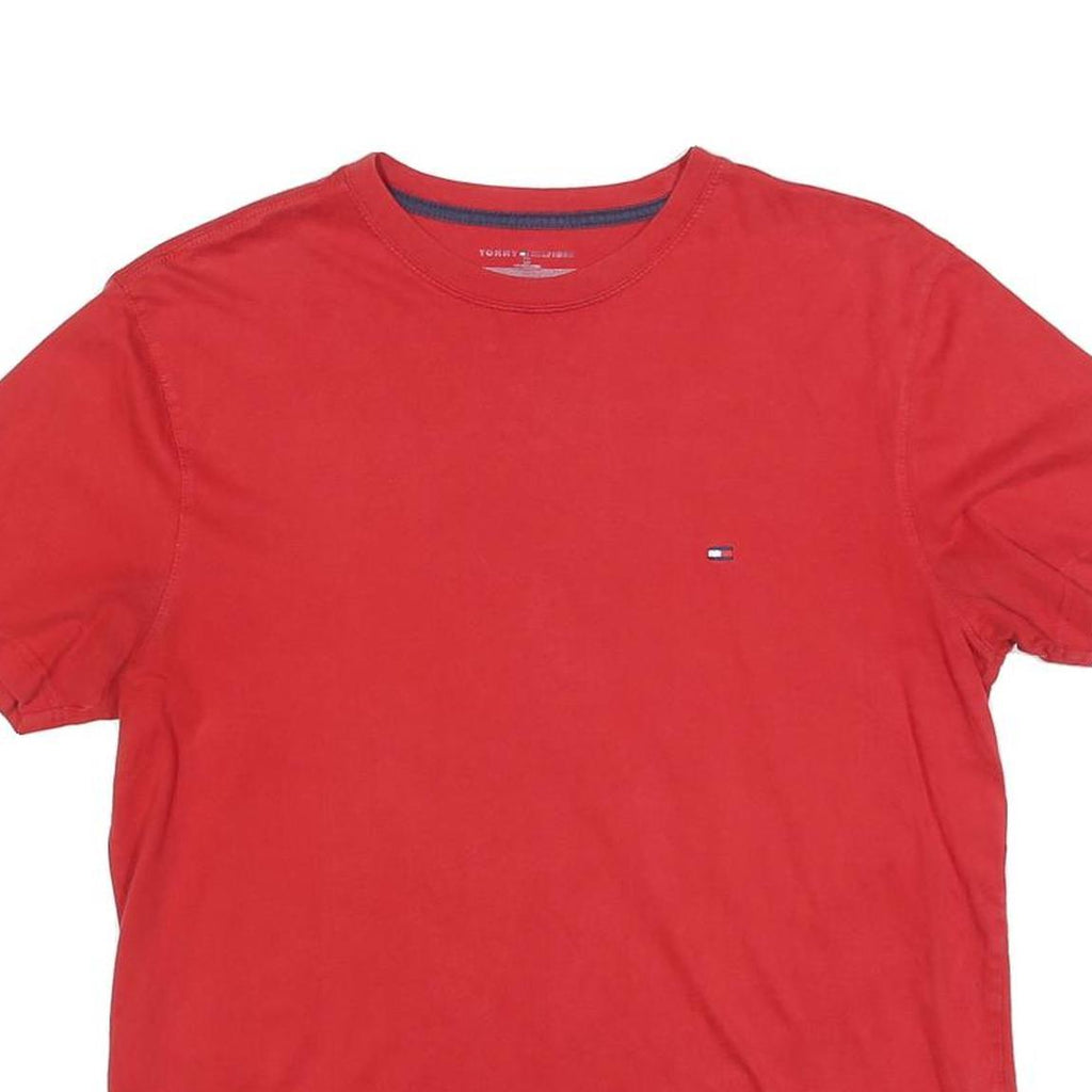 TOMMY HILFIGER Mens Red Classic T-Shirt M Short Sleeve Crew Neck Minimal Logo