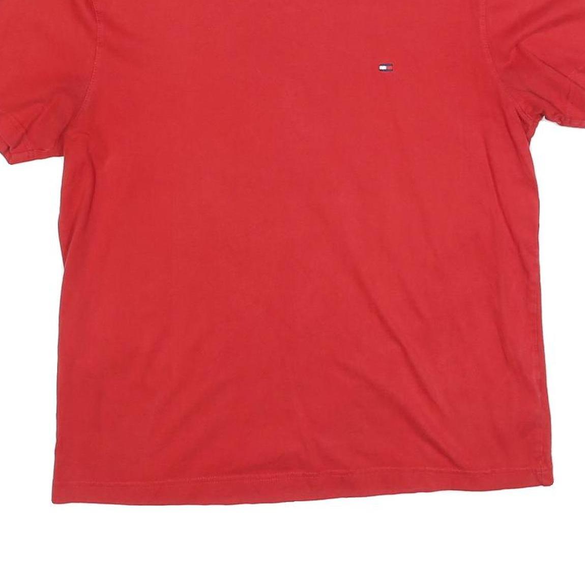 TOMMY HILFIGER Mens Red Classic T-Shirt M Short Sleeve Crew Neck Minimal Logo