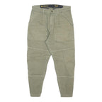 G-STAR Mens Cotton Blend Khaki Relaxed Tapered Trousers W31 L27 Casual Zip