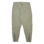 G-STAR Mens Cotton Blend Khaki Relaxed Tapered Trousers W31 L27 Casual Zip