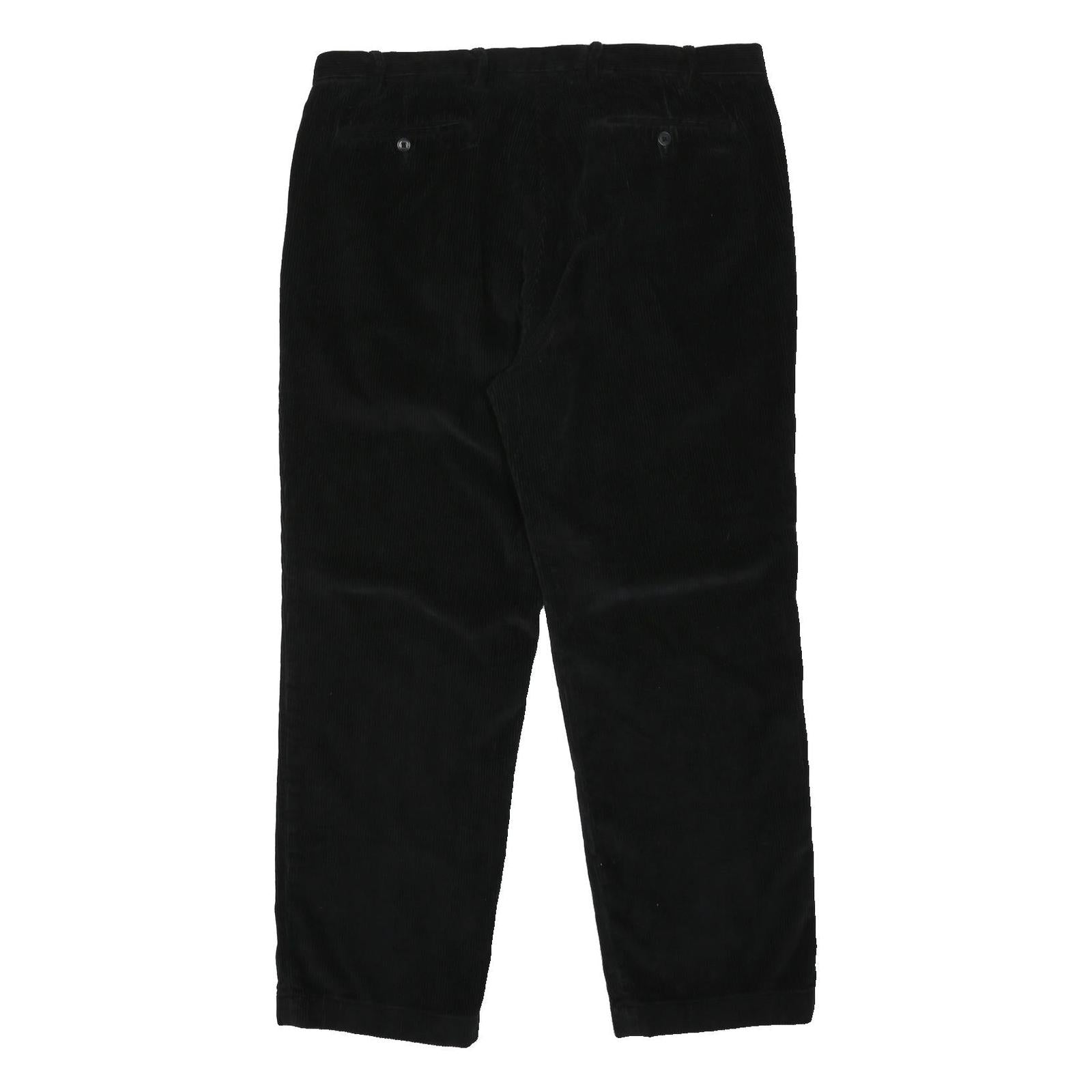 NAUTICA Mens Cotton Blend Black Classic Straight Trousers W38 L30 Casual Smart