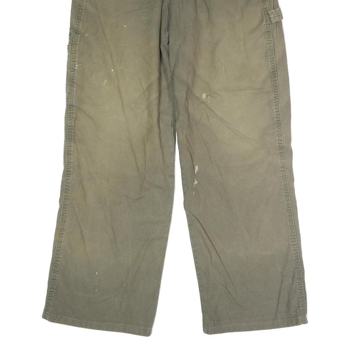 DICKIES Mens Regular Fit Button Closure Green Cotton Blend Workwear Trousers W27