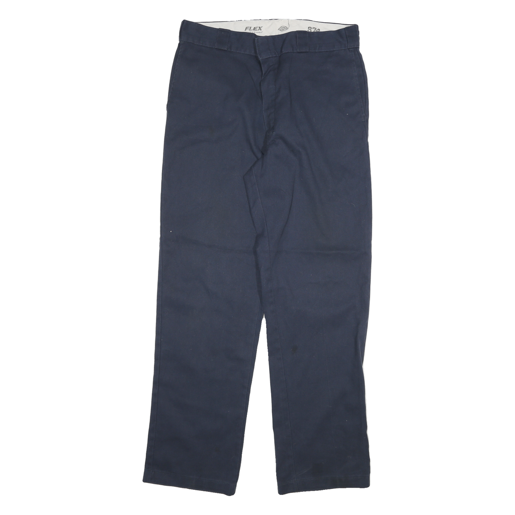 DICKIES Mens Regular Fit Navy Blue Regular Leg Trousers W32 L32 Workwear Casual