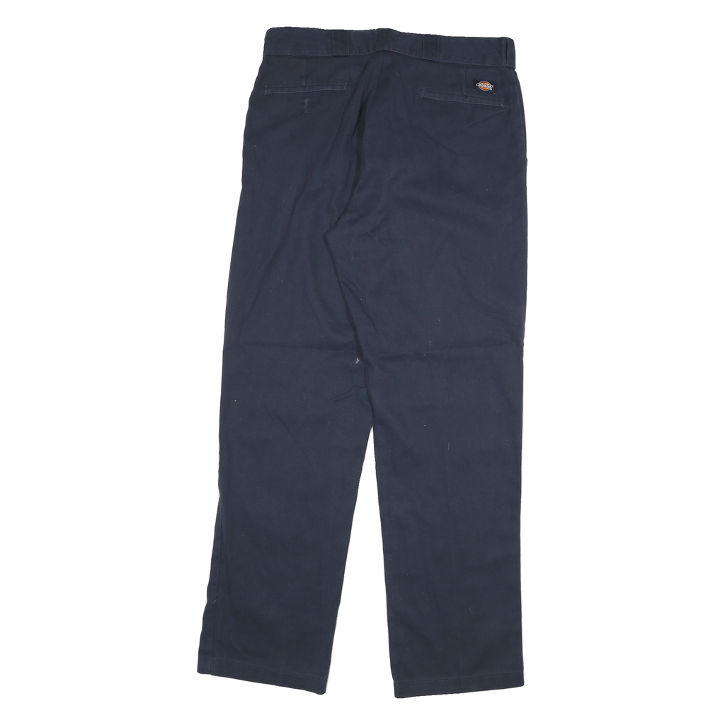 DICKIES Mens Regular Fit Navy Blue Regular Leg Trousers W32 L32 Workwear Casual