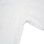 BURBERRY Mens White & Grey Striped Shirt L Cotton Blend Classic Fit Button-Down