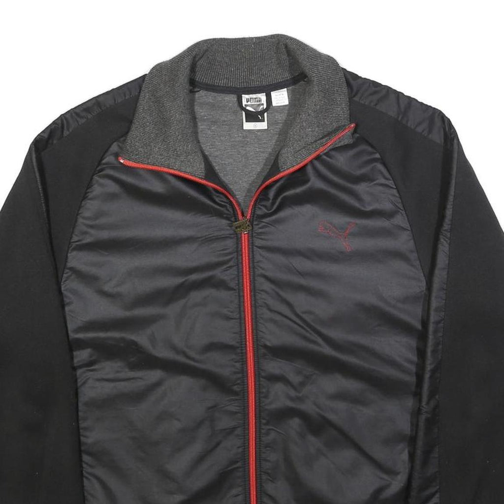 PUMA Mens Black & Grey Sports Zip Jacket M Polyester Blend Athletic Outerwear