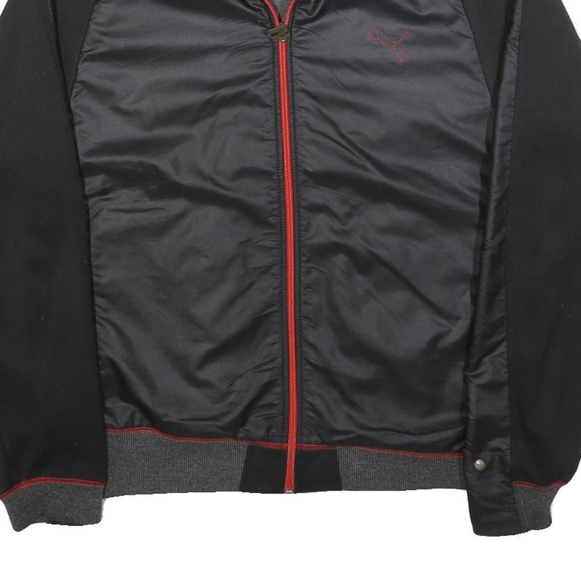 PUMA Mens Black & Grey Sports Zip Jacket M Polyester Blend Athletic Outerwear