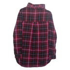 NUTMEG Womens Printed Blouse Red V-Neck Long Sleeve Plaid S