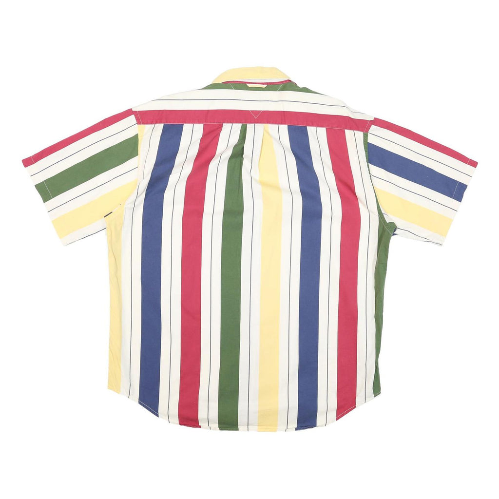 TOMMY HILFIGER Mens Multi Colour Vertical Stripe Cotton Blend Shirt XL Summer
