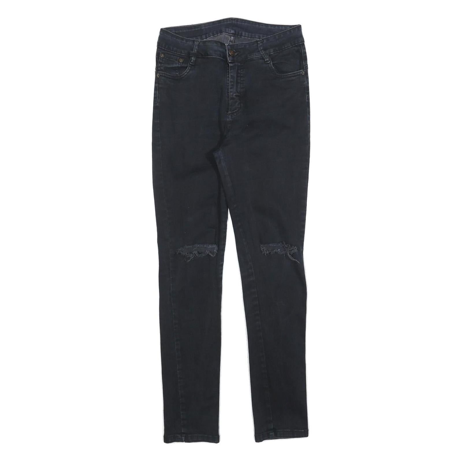 LEVI'S Womens Slim Blue Denim Jeans Zip W26 L28 Distressed Ripped Knee Skinny