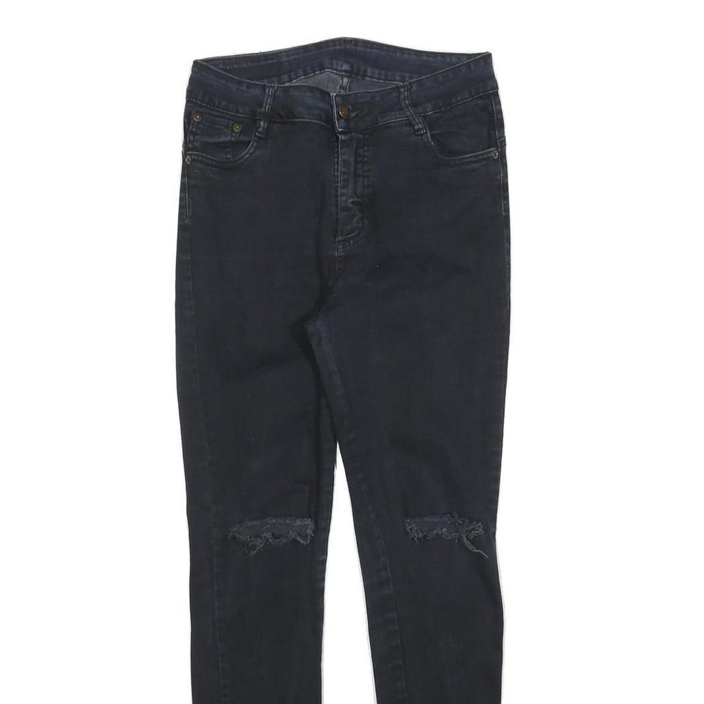 LEVI'S Womens Slim Blue Denim Jeans Zip W26 L28 Distressed Ripped Knee Skinny