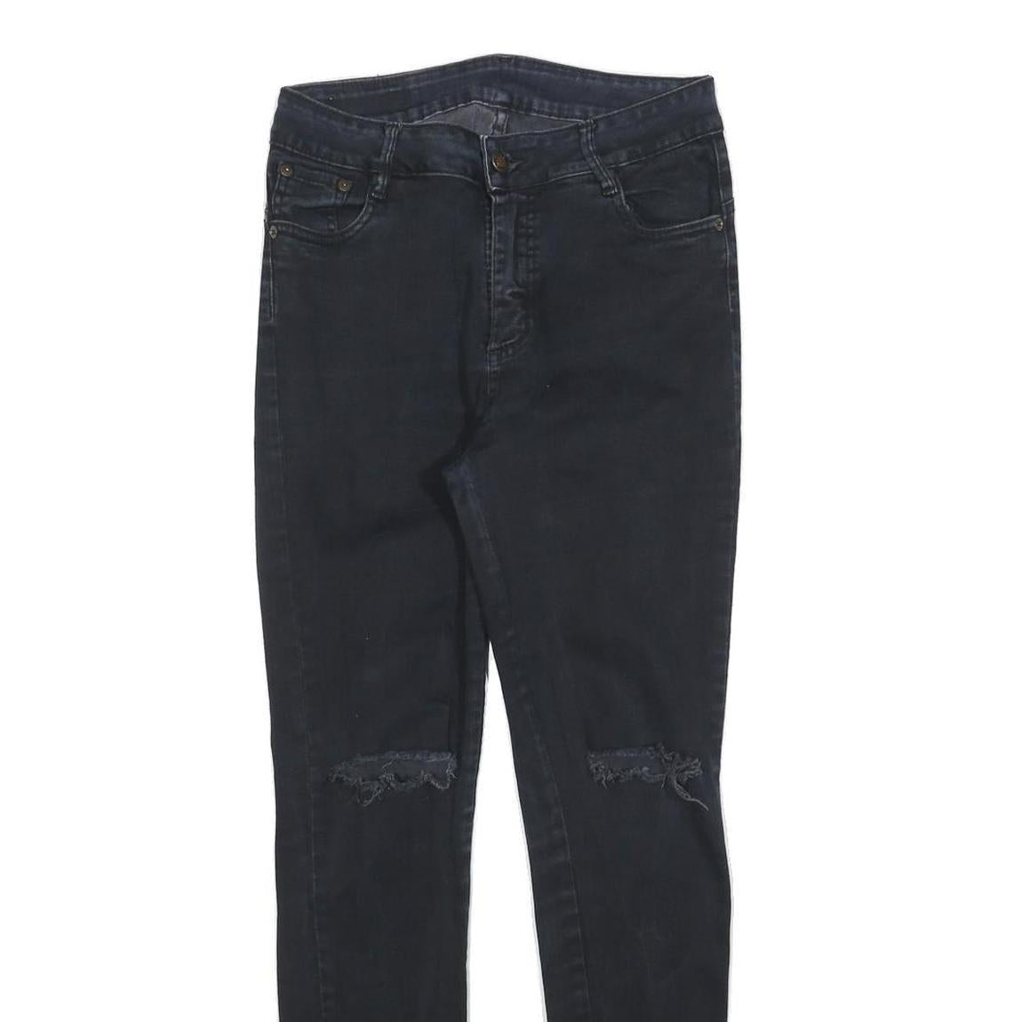 LEVI'S Womens Slim Blue Denim Jeans Zip W26 L28 Distressed Ripped Knee Skinny