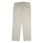 CALVIN KLEIN JEANS Mens Cotton Beige Regular Straight Trousers W36 L32 Casual