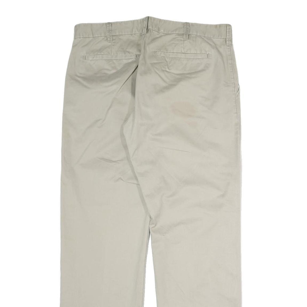 CALVIN KLEIN JEANS Mens Cotton Beige Regular Straight Trousers W36 L32 Casual