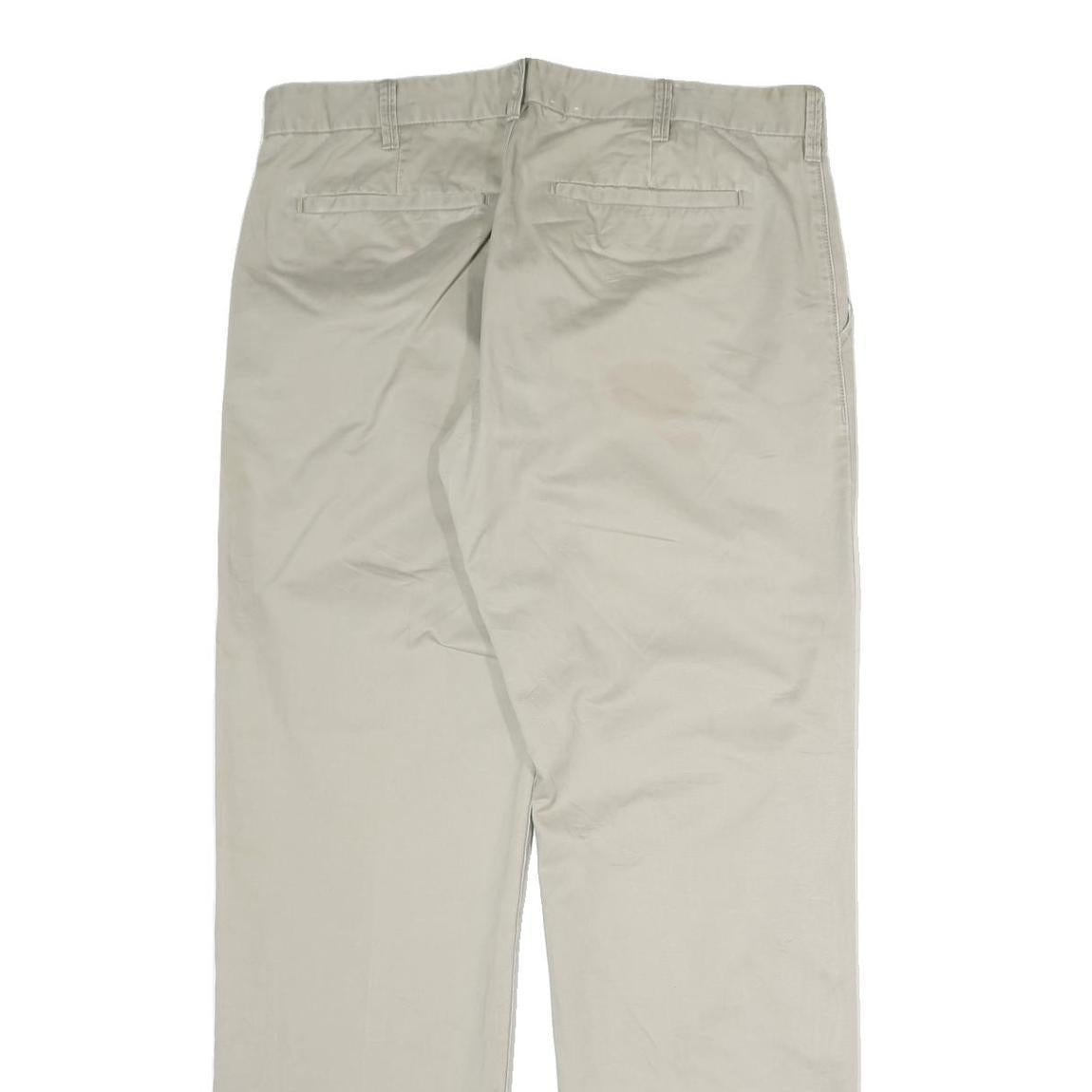 CALVIN KLEIN JEANS Mens Cotton Beige Regular Straight Trousers W36 L32 Casual