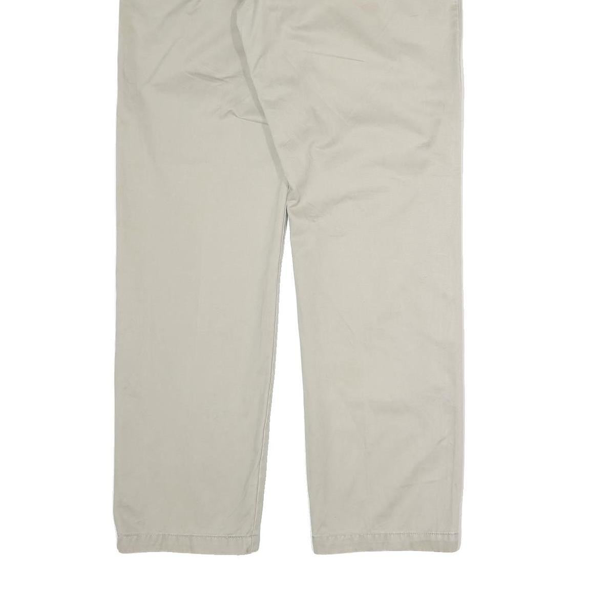 CALVIN KLEIN JEANS Mens Cotton Beige Regular Straight Trousers W36 L32 Casual