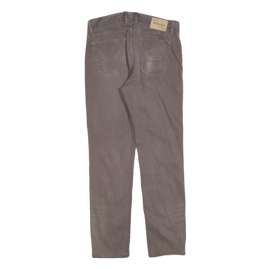 JECKERSON Womens Cotton Blend Slim Beige Trousers W33 L30 Stylish Casual Zip