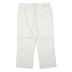 TOMMY HILFIGER Womens Cotton Blend White Relaxed Straight Trousers W33 L25