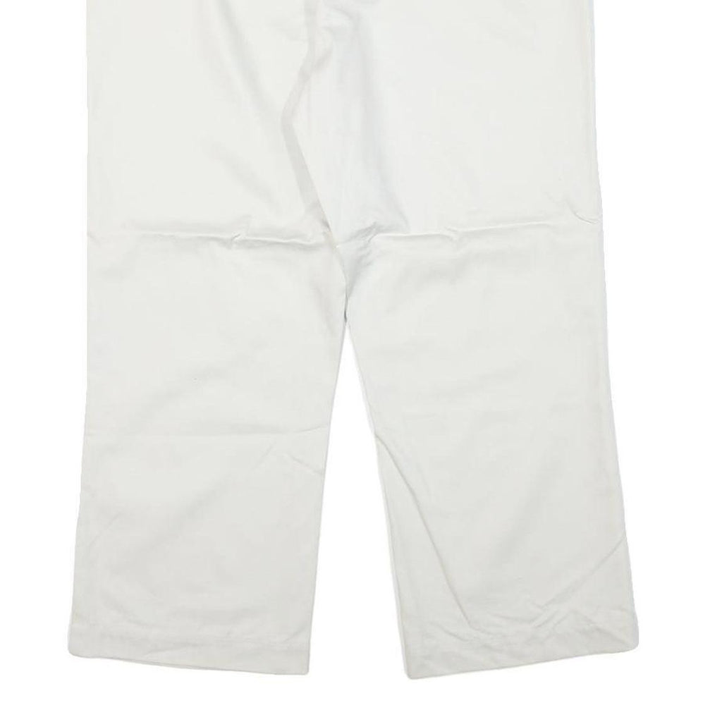 TOMMY HILFIGER Womens Cotton Blend White Relaxed Straight Trousers W33 L25