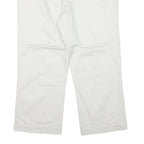 TOMMY HILFIGER Womens Cotton Blend White Relaxed Straight Trousers W33 L25