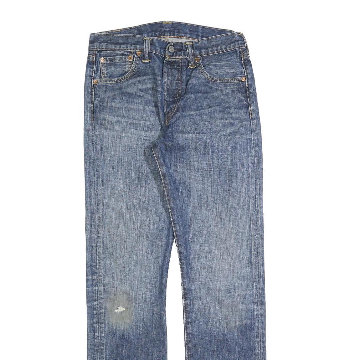 LEVI'S 501 Mens Jeans Blue Regular Straight Denim Medium W30 L34 Classic Button