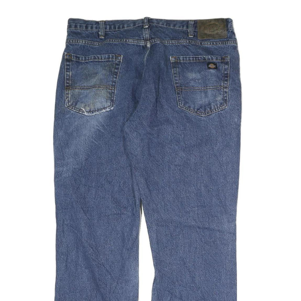 DICKIES Mens Blue Regular Fit Straight Denim Jeans W36 L30 Classic Zip Closure