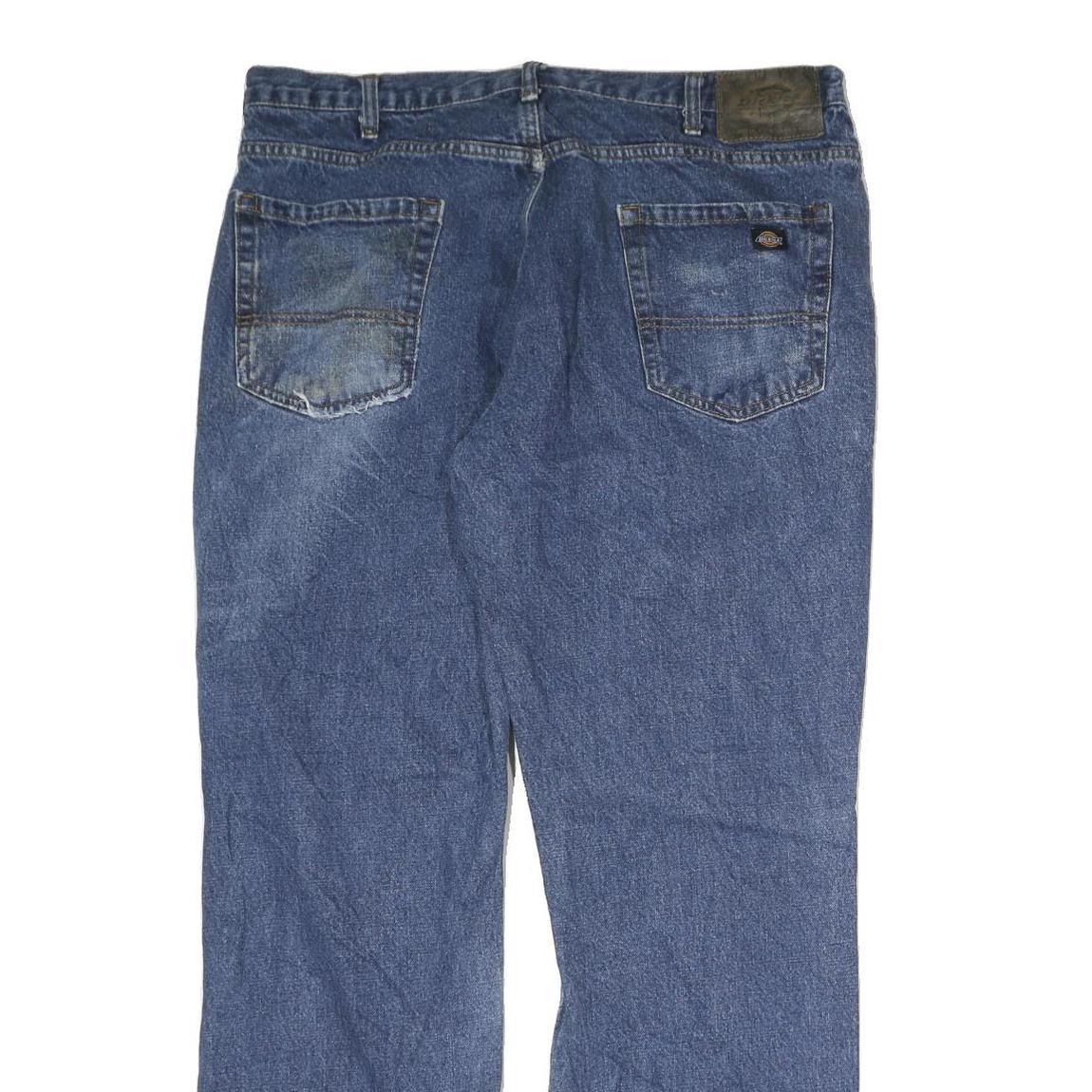 DICKIES Mens Blue Regular Fit Straight Denim Jeans W36 L30 Classic Zip Closure