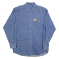 LA LOVING Mens Blue Denim Shirt M Button-Down Collar Long Sleeve Casual