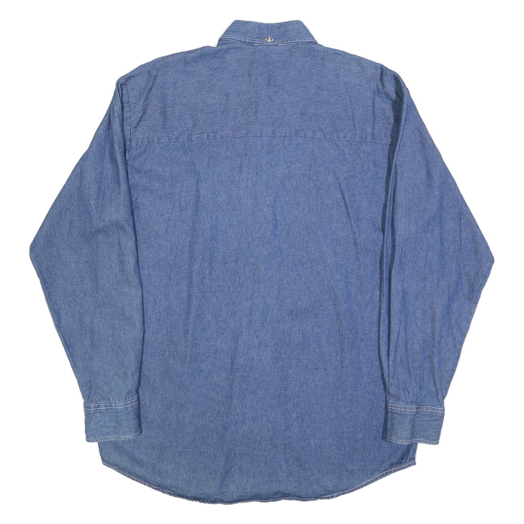LA LOVING Mens Blue Denim Shirt M Button-Down Collar Long Sleeve Casual