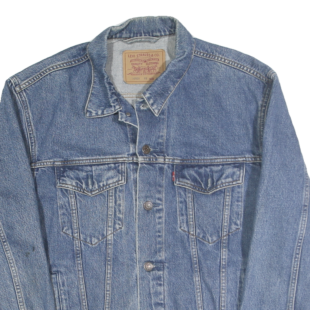 LEVI'S Mens Blue Denim Button Jacket L Cotton Classic Casual