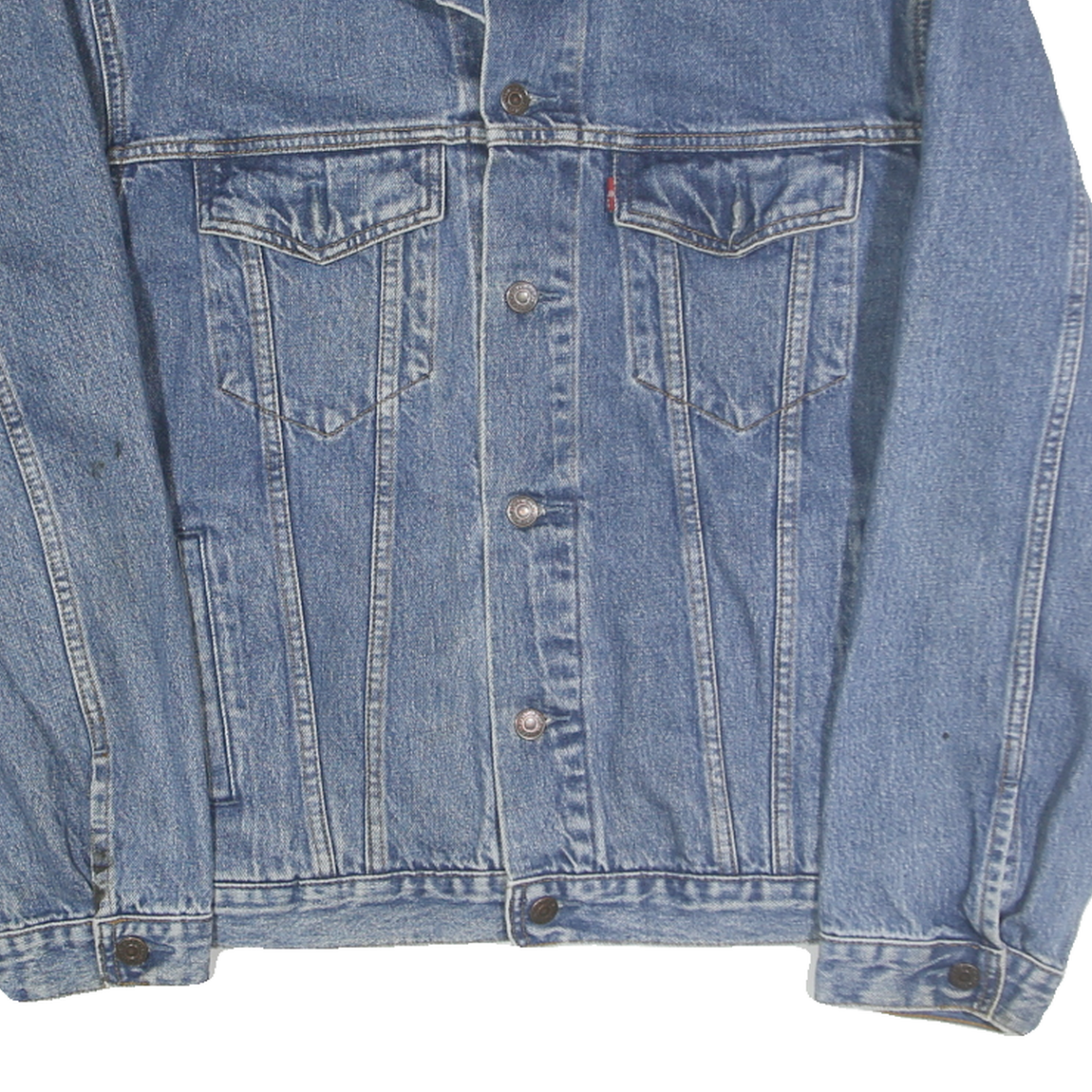 LEVI'S Mens Blue Denim Button Jacket L Cotton Classic Casual