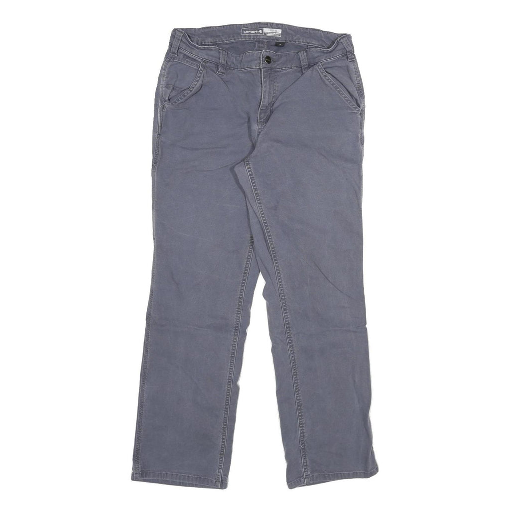 CARHARTT Womens Cotton Blend Blue Loose Straight Trousers W31 L28 Workwear