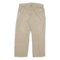 CARHARTT Mens Cotton Blend Beige Relaxed Straight Trousers W36 L30 Workwear