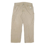 CARHARTT Mens Cotton Blend Beige Relaxed Straight Trousers W36 L30 Workwear