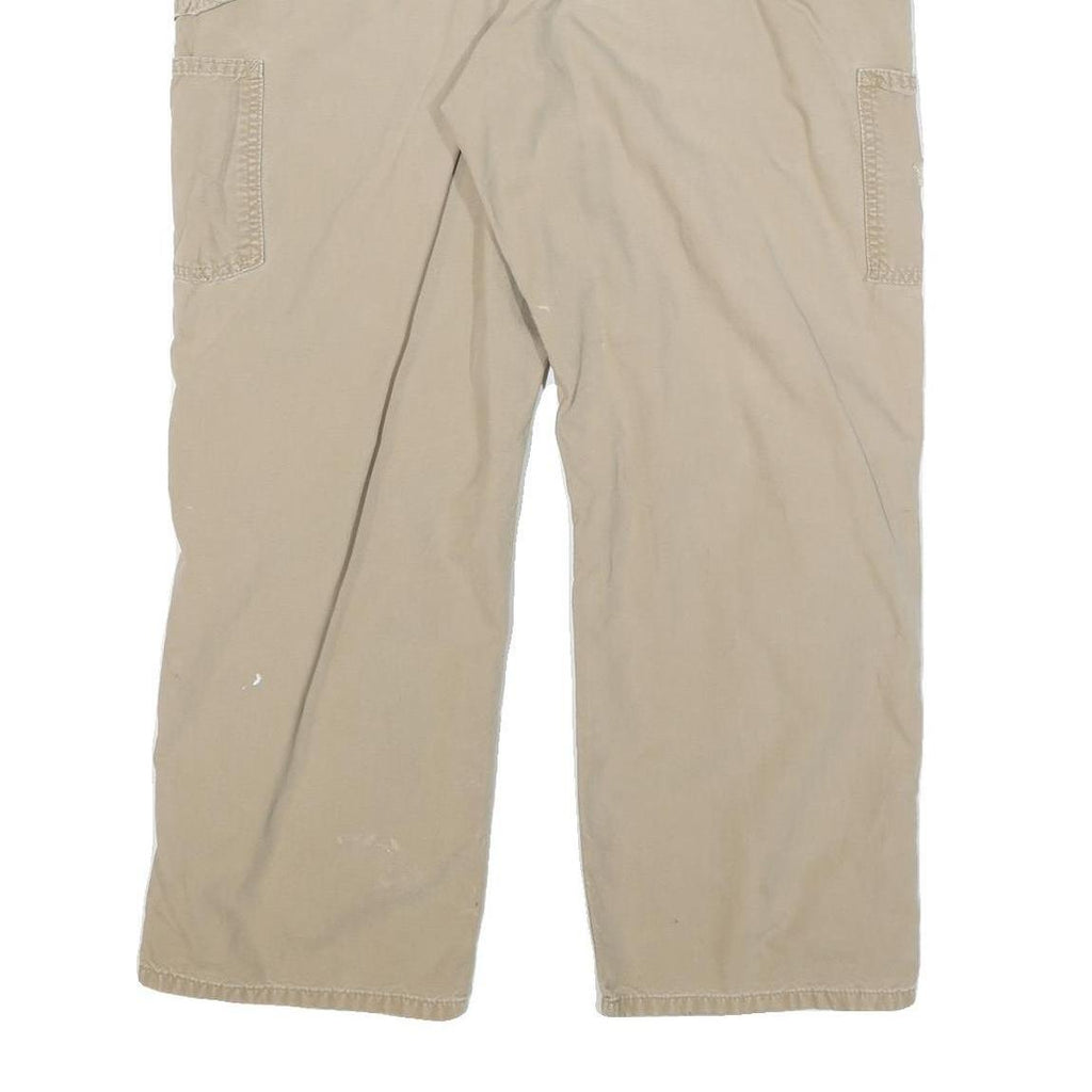 CARHARTT Mens Cotton Blend Beige Relaxed Straight Trousers W36 L30 Workwear