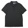 CALVIN KLEIN Mens Black Striped Short Sleeve Polo Shirt M Cotton Casual