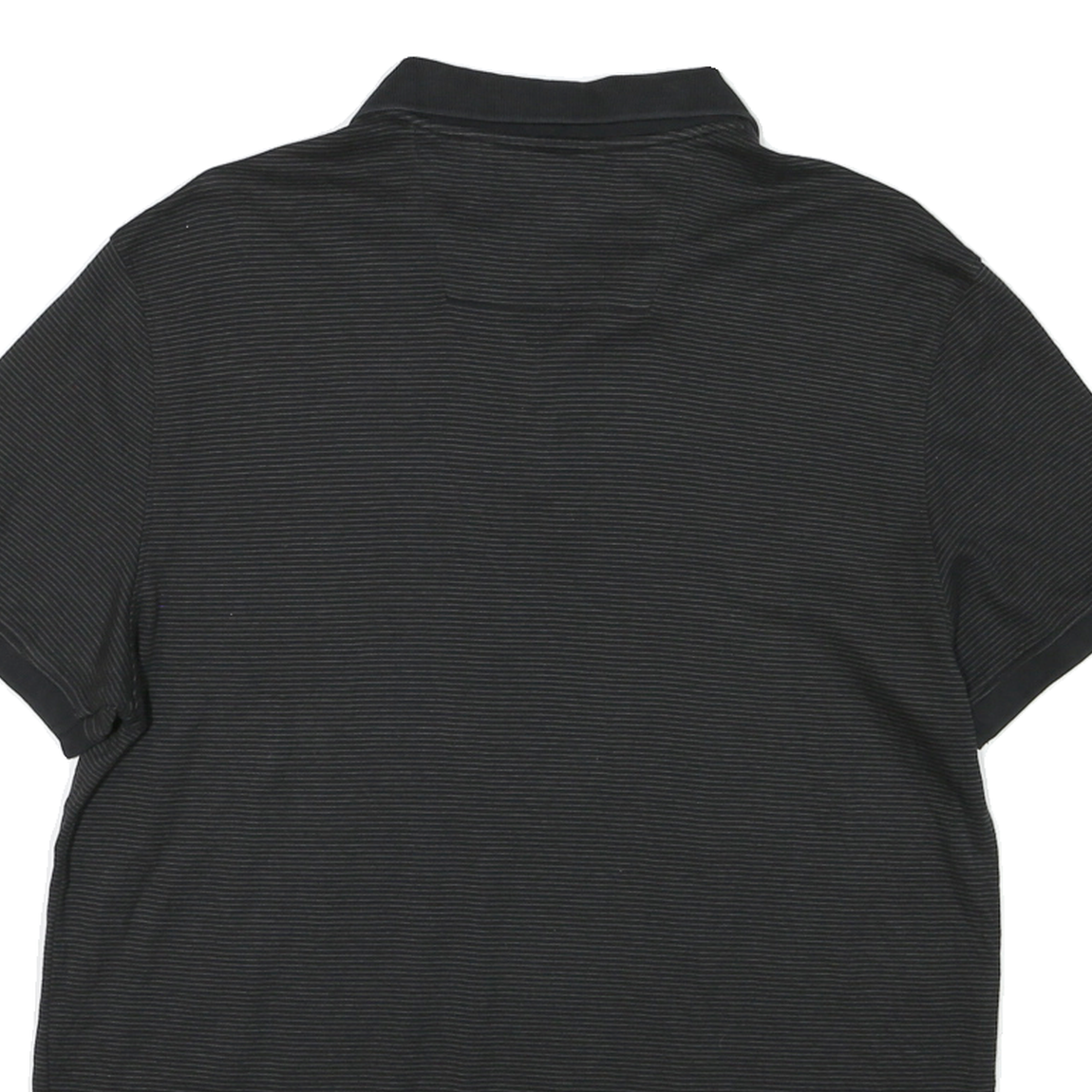 CALVIN KLEIN Mens Black Striped Short Sleeve Polo Shirt M Cotton Casual